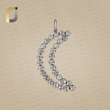 Rose Cut Polki Diamond Crescent Moon Pendant