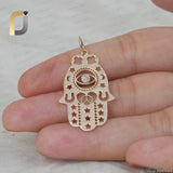 14k Gold with Diamond humsa Pendant