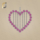 Natural Ruby Heart Designer Charm 925 Sterling Silver Pendant
