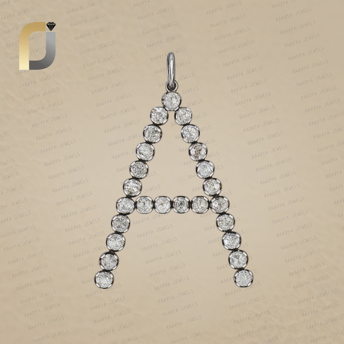 Rose Cut Polki Diamond Initial A Pendant Jewelry