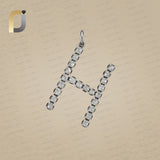 Rose Cut Polki Diamond Initial H Pendant 925 Silver