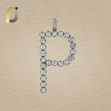 Rose Cut Polki Diamond P Pendant Silver Jewelry