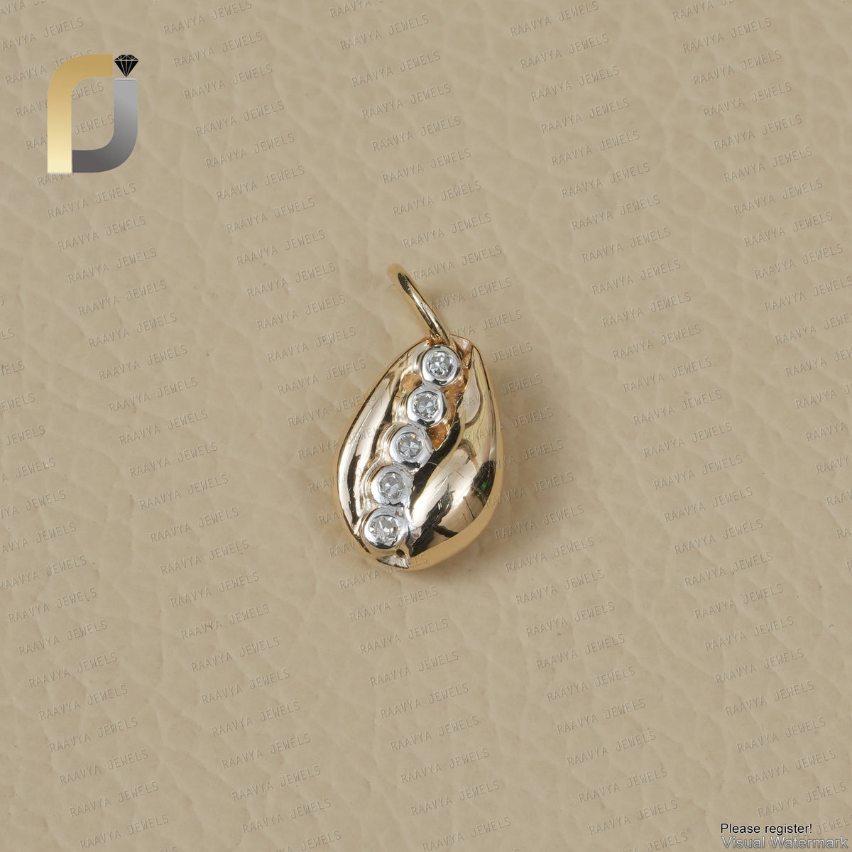 Solid 14K Gold Diamond Cowrie Shell Pendant, Diamond Cowrie Shell, 14K Gold Cowrie Shell Pendant & Charm, 14K Handmade Gold Cowrie Charm
