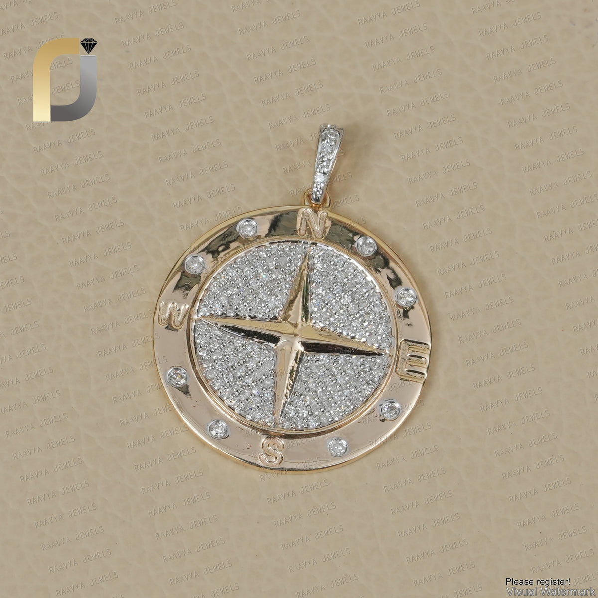 Pave Diamond symball Pendant, 14K Yellow Gold Pendant