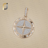 Pave Diamond symball Pendant, 14K Yellow Gold Pendant