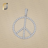 14K White Gold Peace Diamond Pendant Jewelry