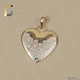 14K Solid Gold Double Cut White Diamond Heart Pendant