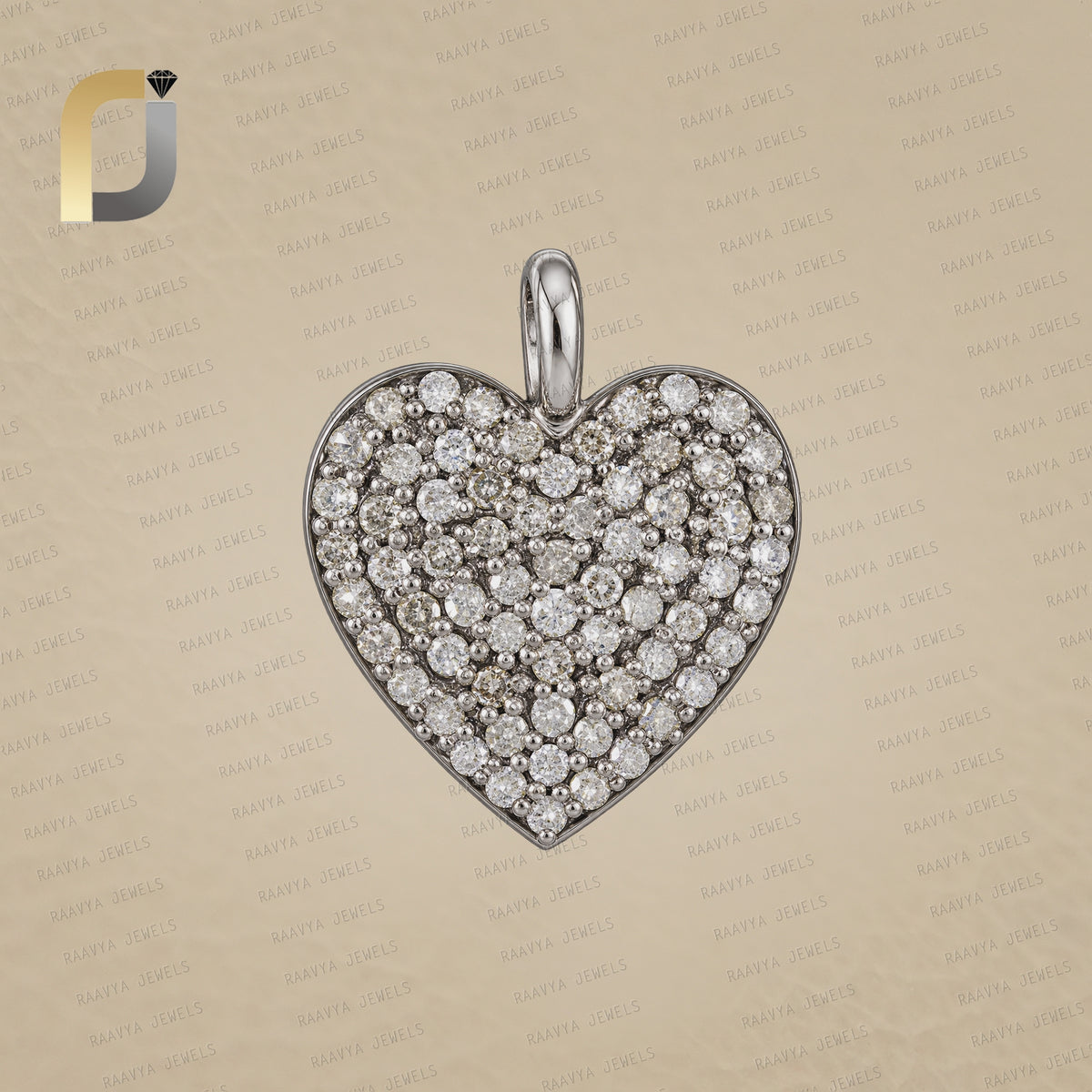 925 Sterling Silver Pave Diamond Heart Pendant & Charms