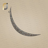 Pave Diamond Oxidized 925 Silver Big Crescent Moon Pendant