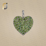 Cromdioside Gemstone 925 Silver Heart Pendant