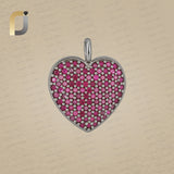 925 oxidized Silver Ruby Heart Pendant & Charm