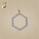 925 Silver Gold Plated Uneven Shape Diamond Pendant