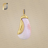 925 Silver gold Plating uneven gemstone Pendant