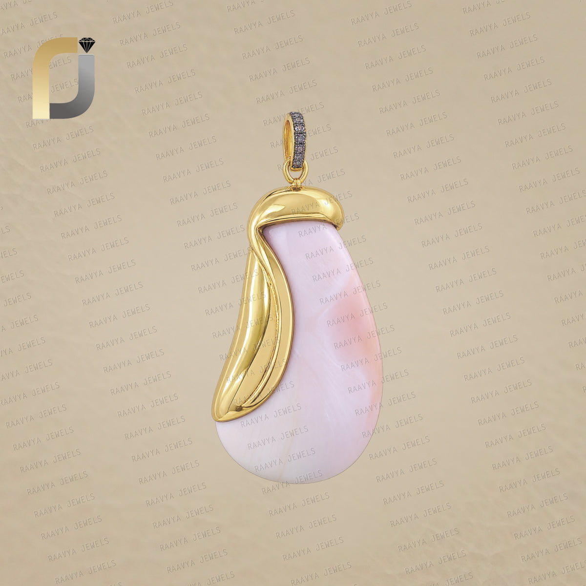 925 Silver gold Plating uneven gemstone Pendant