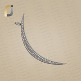Pave Diamond Silver Crescent Moon Pendant & Charm