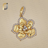 Champagne Diamond Yellow Vermeil Floral Pendant Jewelry