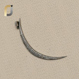 Pave Diamond Crescent Moon Silver Pendant & Charm