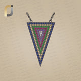 Multi Gemstone Diamond 925 Silver Designer Pendant Necklace