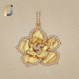 925  Silver Yellow plating Diamond Flower Pendant Jewelry