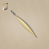 Pave Diamond Gold Plated Silver Bar Pendant Jewelry