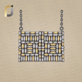 Natural Baguette Diamond 925 Silver Pendant Chain Necklace