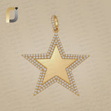 Starburst White Diamond 9K Gold Pendant