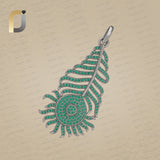 Chrome Diopside Gemstone 925 Silver Feather Pendant Jewelry