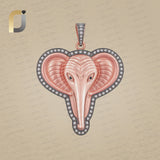 Rose Gold plating Diamond Elephnat charm
