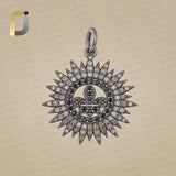 Black Diamond Fleur De Lis Charm Silver Pendant Jewelry