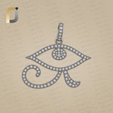 925 Sterling Silver Pave Diamond Evil Eye Pendant