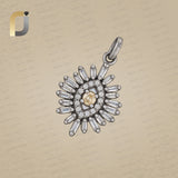 Baguette Diamond Evil Eye Charm 925 Silver Pendant