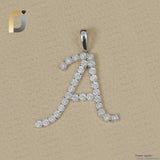 Double Cut White Diamond White Gold A initial Pendant Jewelry