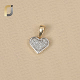 Solid 14k Yellow Gold Heart Charm Pendant Natural Diamond Jewelry