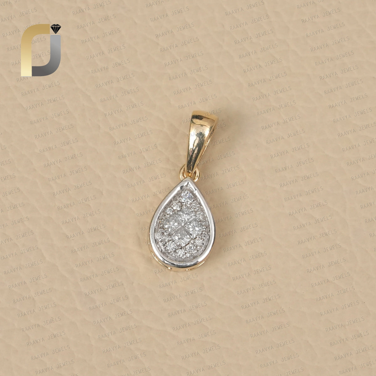 Solid 14k Yellow Gold Pendant Natural Diamond Minimalist Jewelry
