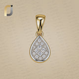 Solid 14k Yellow Gold Pendant Natural Diamond Minimalist Jewelry
