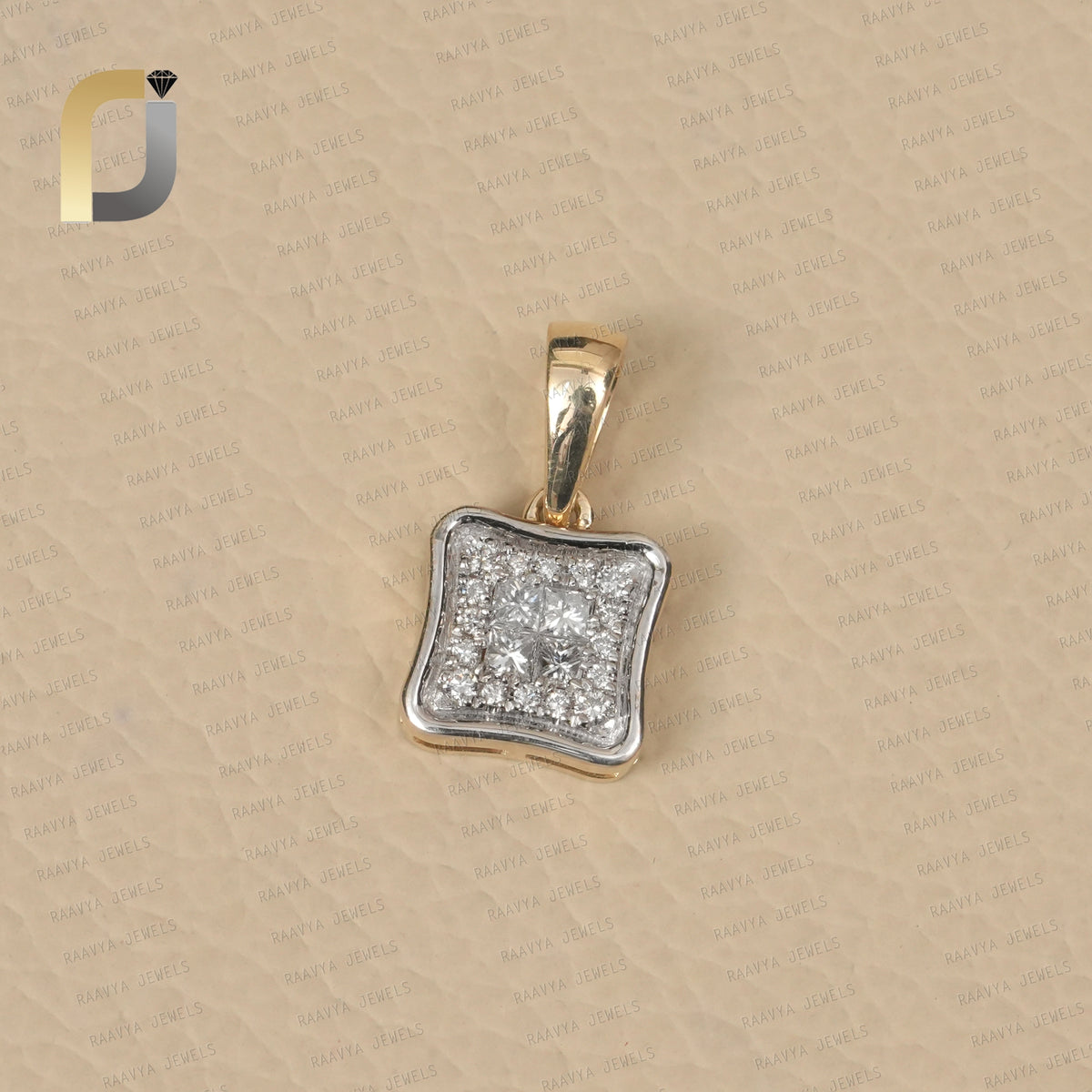 atural Diamond Minimalist Pendant Solid 14k Yellow Gold Jewelry