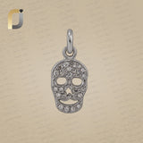 925 Silver Diamond Skull Pendant Charm