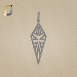 Pave Diamond Oxidized 925 Silver Designer Pendant Jewelry