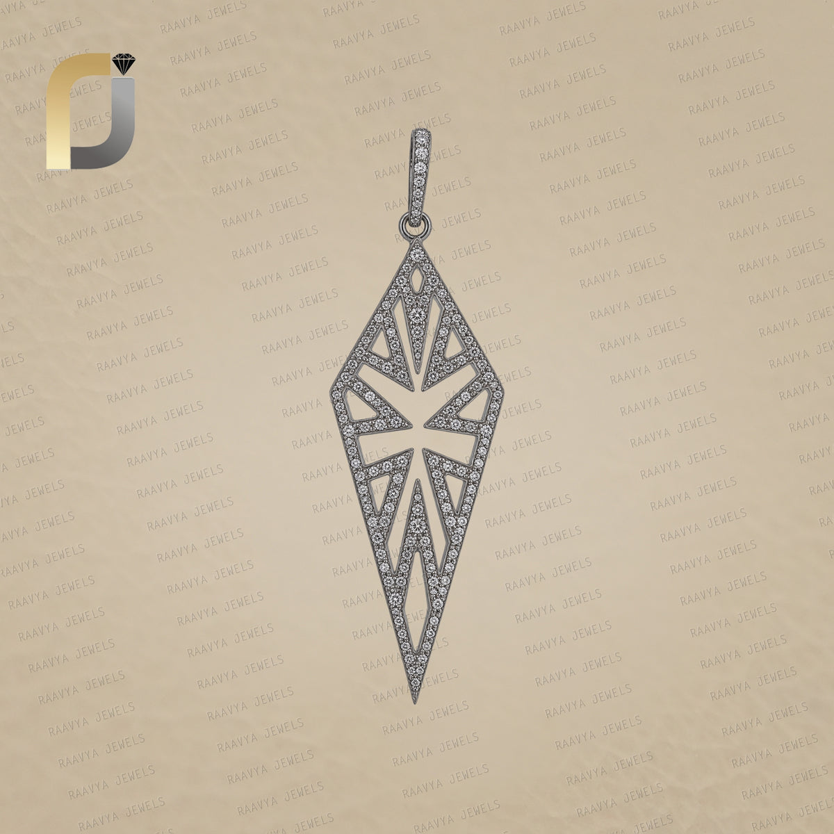 Pave Diamond Oxidized 925 Silver Designer Pendant Jewelry
