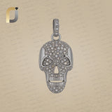 925 Silver Brown Diamond Skull Pendant Jewelry