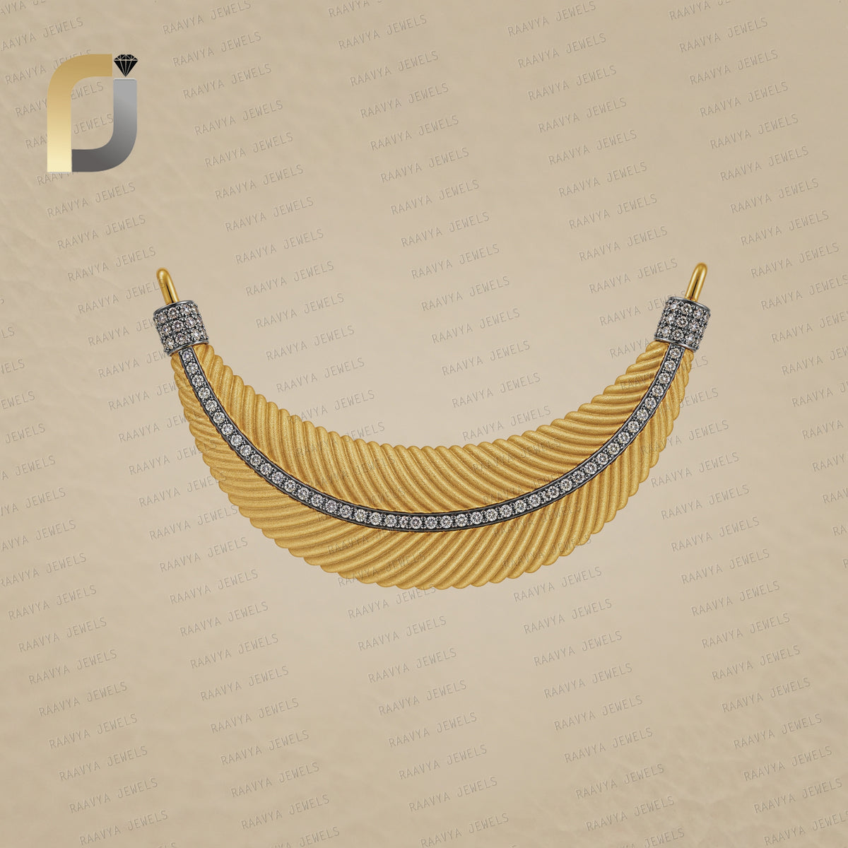 Silver Yellow Plating with Diamond Feather and wings Pendant