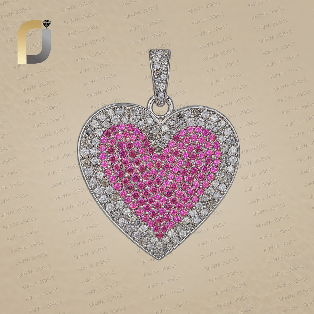 Diamond Gemstone Heart Pendant Jewelry 925 Silver