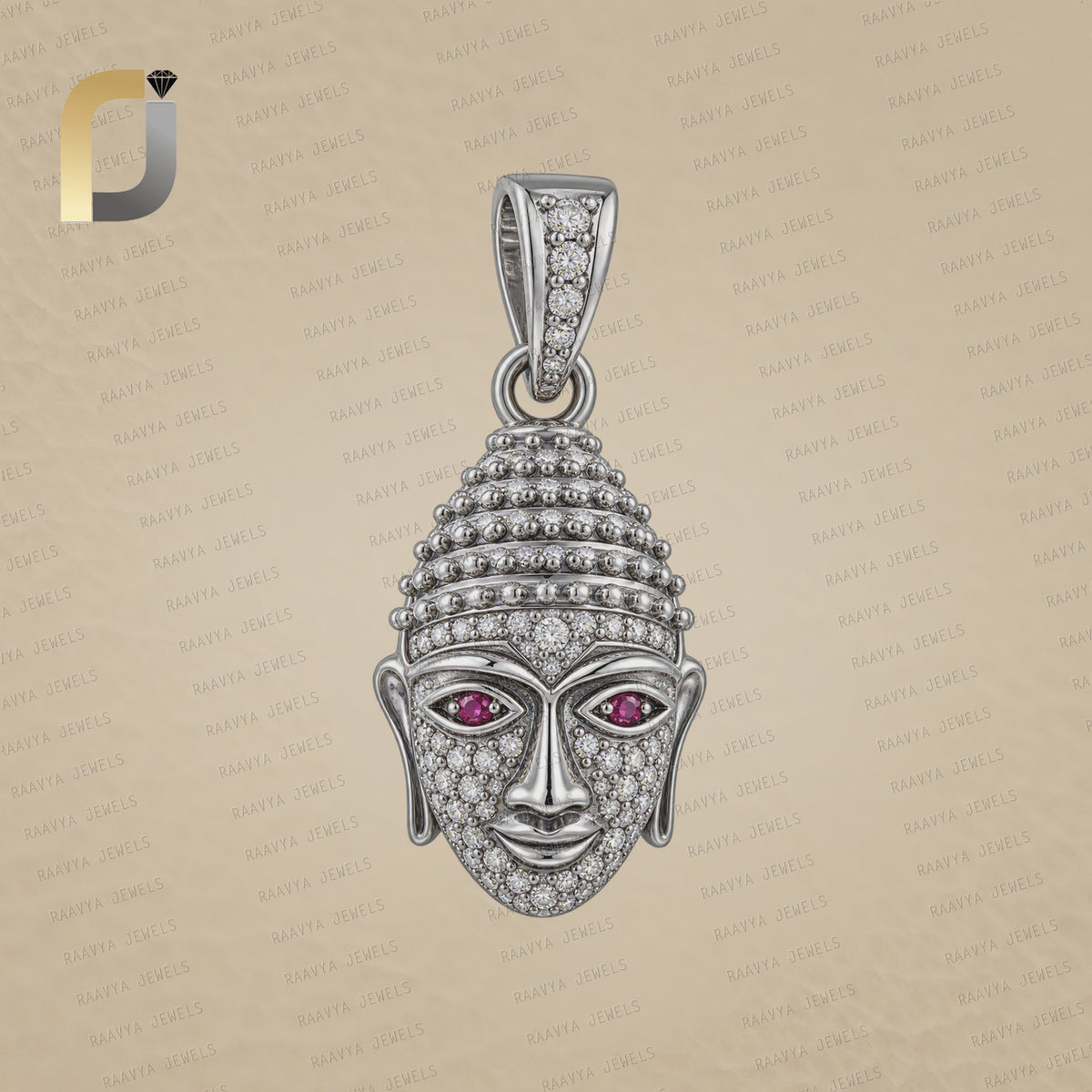 925 Silver Pave diamond Budda Pendant Jewelry