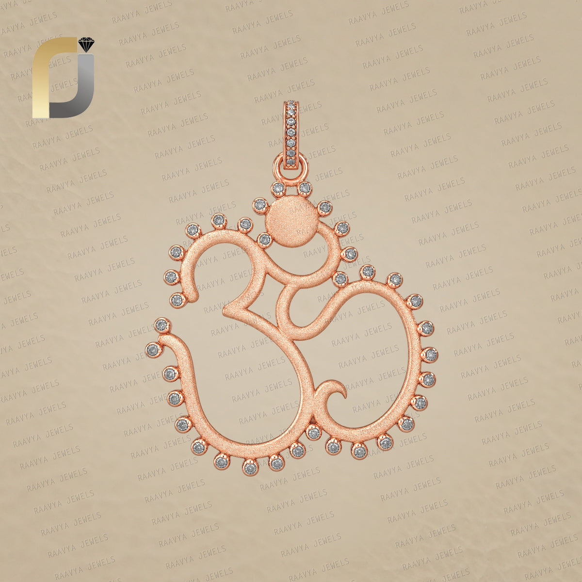 Rose Gold Plated Diamond OM Silver Pendant Jewelry