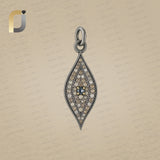 Pave Diamond Evil Eye Charm 925 Silver Pendant Jewelry