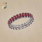 Garnet Gemstone 925 Silver Full Band Ring Jewelry