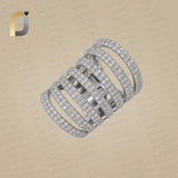 925 Sterling Silver Ring Natural Diamond Band Ring