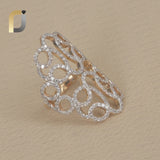 14k Yellow Gold Diamond Cocktail Long Ring Jewelry