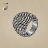 Champagne Pave Diamond Oxidized 925 Silver Ring Jewelry