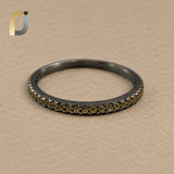 Natural Yellow Sapphire 925 Silver Band Ring Oxidized Jewelry